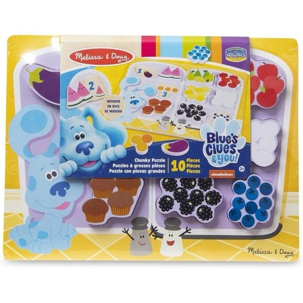 Melissa & Doug Blue's Clues & You! Fridge Food Wooden Chunky Puzzle 10 Pcs